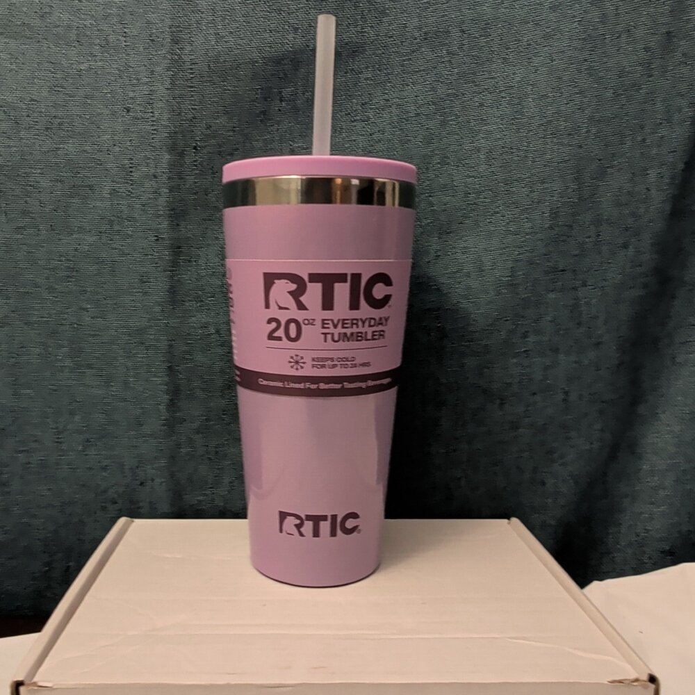 NEW RTIC 20oz Ceramic Lined Tumbler | Lavender Glitter | Everyday Straw Lid